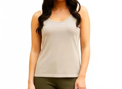 Angel Apparel Long Tunic Tank Top In Cream In White