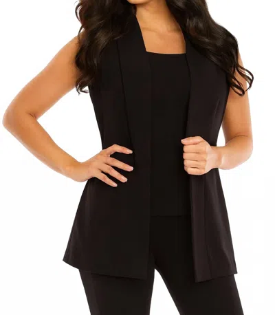 Angel Apparel Long Zipper Vest In Black