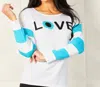 Angel Apparel Love Eye Crewneck Sweatshirt In White/turq In Multi