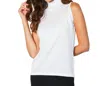 Angel Apparel Mock Neck Tank In Chalk In White