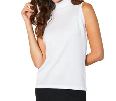 Angel Apparel Mock Neck Tank In Chalk In White