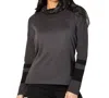 ANGEL APPAREL PATCH POCKET TURTLENECK TOP IN COAL