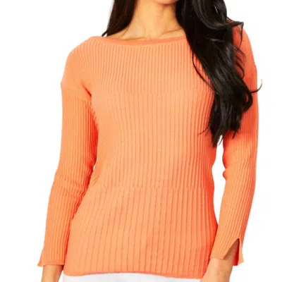 Angel Apparel Ribbed Crew Neck Top In Melon In Pink