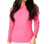 ANGEL APPAREL RIBBED CREW NECK TOP IN PETAL