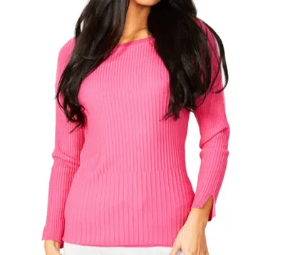 Angel Apparel Ribbed Crew Neck Top In Petal In Pink