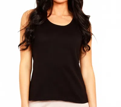 ANGEL APPAREL SCOOP NECK TANK TOP IN BLACK