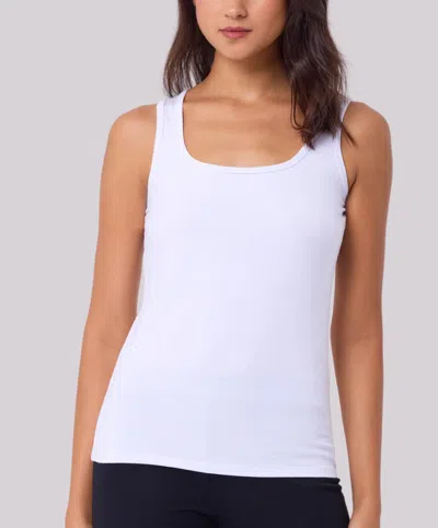 Angel Apparel Scoop Neck Tank Top In Ivory In White