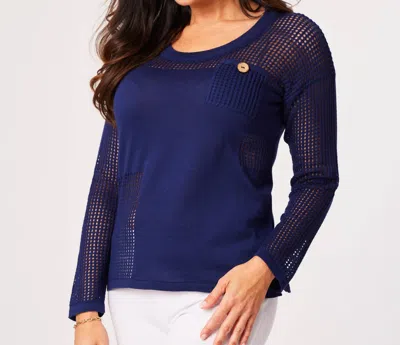 Angel Apparel Scoop Top In Navy In Blue