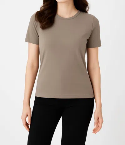 Angel Apparel Short Sleeve Crew-neck Tee In Taupe In Multi