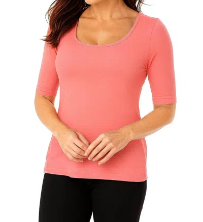 Angel Apparel Short Sleeve Scoop Neck Tee In Raspberry In Pink