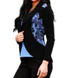 ANGEL APPAREL SIGNATURE WRAP WITH PIN IN BLACK/PERIWINKLE