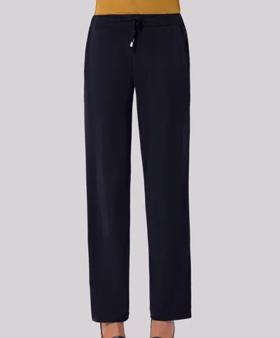 Angel Apparel Solid Straight Leg Pants In Black In Blue
