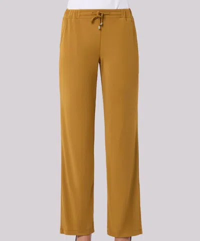Angel Apparel Solid Straight Leg Pants In Mustard In Yellow