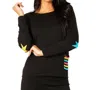 Angel Apparel Star Crew Detail Top In Black In Black