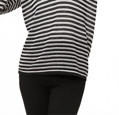 Angel Apparel Stripe Crochet Knit Top In Black/white In Multi