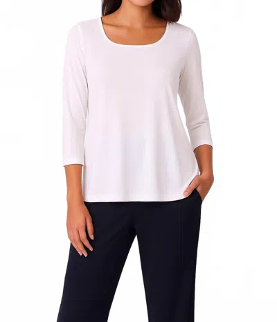 Angel Apparel Three-quarter Sleeves Tunic Top In White