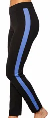Angel Apparel Track Pant In Black/periwinkle In Black