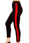 Angel Apparel Track Pant In Black/red In Black