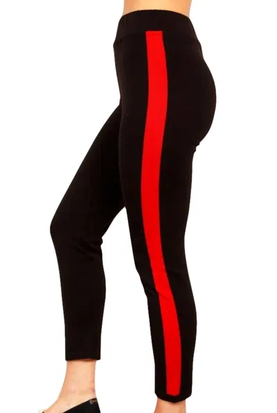 Angel Apparel Track Pant In Black/red