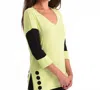 Angel Apparel Two-tone Polkadot Tunic In Lime In Yellow