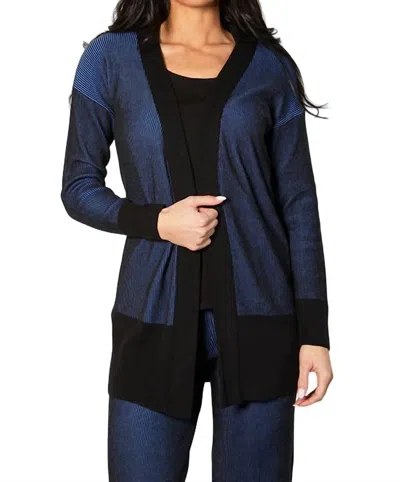 Angel Apparel Two Tone Ribbed Jacket In Cadet In Blue