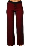 ANGEL APPAREL TWO TONED RIBBED PANT IN ROUGE