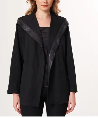 Angel Apparel Vegan Leather And Faux Suede Jacket In Black