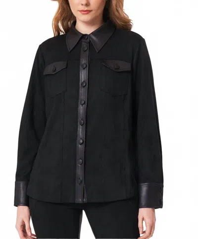 Angel Apparel Vegan Leather Shirt In Black