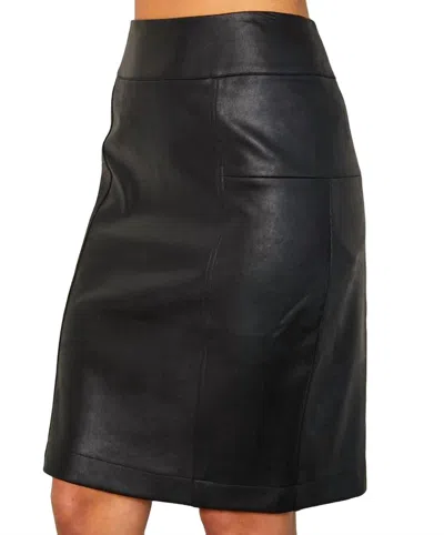 Angel Apparel Vegan Leather Short Skirt In Black