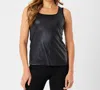 Angel Apparel Vegan Leather Tank In Black In Black