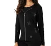 Angel Apparel Zip Star Jacket In Black In Black