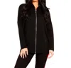Angel Apparel Zip Up Poncho In Black In Black