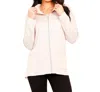 Angel Apparel Zip Up Poncho In Stone In White