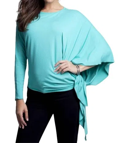 Angel Asymmetrical Tunic Top In Mint In Blue