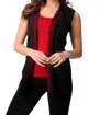 Angel Back Embroidery Zip-up Vest In Black/red In Multi