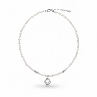 Angel Barocco Women's Bead Silver & Gold Pearl Necklace - Silver In Red