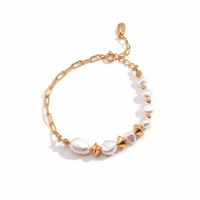 Angel Barocco Women's Classic Baroque Pearl Bracelet - Gold