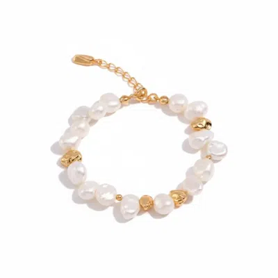 Angel Barocco Women's Gold Natural Pearl Bracelet