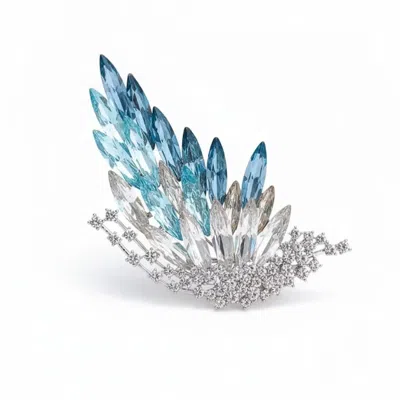 Angel Barocco Women's Gradient Butterfly Brooch - Blue