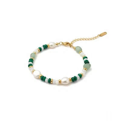 Angel Barocco Women's Green Beaded Baroque Pearl Bracelet