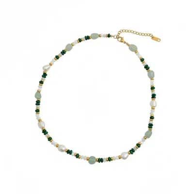 Angel Barocco Women's Green Beaded Baroque Pearl Necklace In Purple