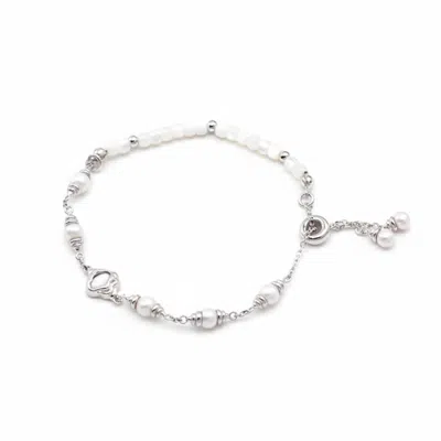 Angel Barocco Women's Mother Shell Pearl Bracelet - Silver In Metallic