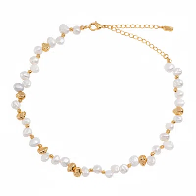 Angel Barocco Women's Natural Gold & Pearl Necklace