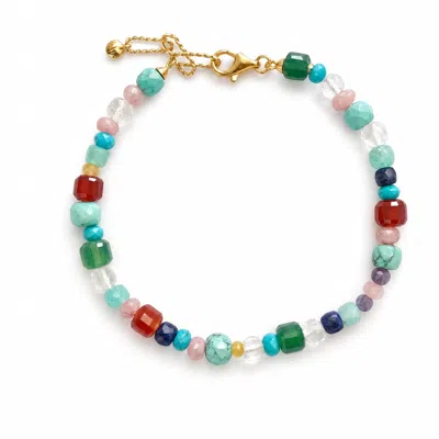 Angel Barocco Women's Rainbow Multi-gemstone Beaded Bracelet In Blue/gray/green/pink/purple/red/yellow