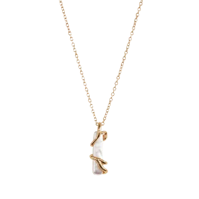 Angel Barocco Women's Stick Baroque Pearl Necklace - Gold