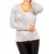 Angel Bleach Cableknit V-neck Sweater In Marble In Grey