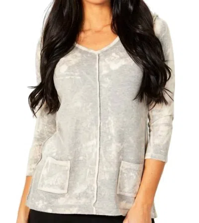 Angel Bleach V-neck Pocket Tunic In Marble (a/s) In Silver
