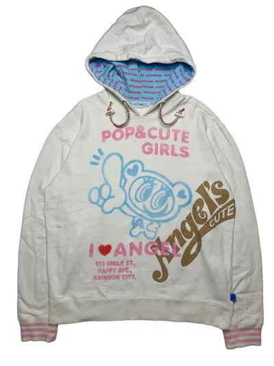 Pre-owned Angel Blue X Hysteric Glamour 2000s Angel Blue - Pop & Cute Girls Hoodie In White