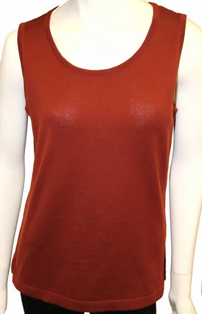 Angel Bra-friendly Knit Tank Top In Rust In Red