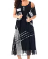 ANGEL BUTTON PATTERN MAXI DRESS IN BLACK MULTI